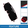 Black polyester dashboard cover mat for Toyota Sienna 2021-2024 with red trim white star embroidery and anti-slip silicone
