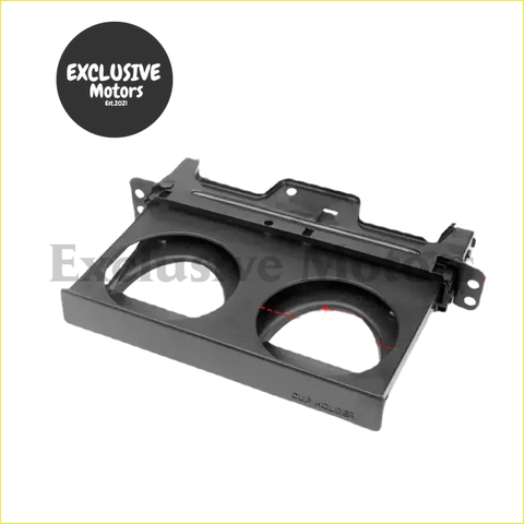 Black metal dashboard cup holder tray for toyota hilux 1989-1995 with two circular cup slots and mounting brackets