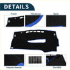 Black polyester dashboard dash cover mat with blue trim and cutouts for controls for toyota prius 30 series