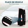 Black car center console mat with red trim and white reflective strips for toyota prius 30 series dash cover