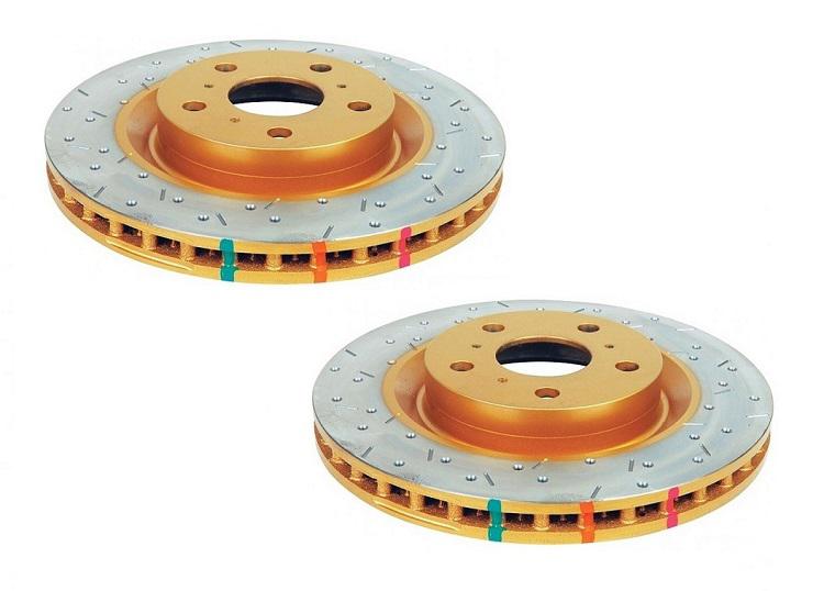 DBA HD 4000 Drilled Slotted Brake Rotor Pair Front