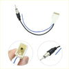 Black and blue wire adapter with silver rca plug and white connector housing for dc 12v car radio antenna in 4wd ute offroad toyota