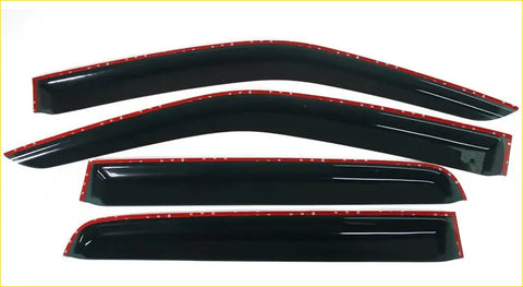 Black vinyl window visors with red trim for dmax and bt50 2021 provide sleek car window protection