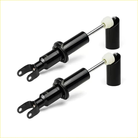 Black dobinsons shock absorbers with silver rods and white rubber boots for dodge ram 1500 dt mid 2020 australian models