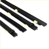 Black rubber door belt moulding strips with yellow adhesive tabs for Toyota Hilux 1988-1997