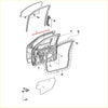 Exploded view diagram of a black inner and outer door belt moulding assembly for toyota hilux 2004-2015 car door panel
