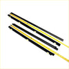 Black plastic door belt moulding outer strips for Toyota Hilux Surf 4Runner 2001-2004 with yellow measuring tape markings