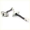 Black and silver door check stop strap with metallic brackets for toyota hilux 2004-2015 car door hinge latches back side