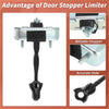 Black and silver door check strap limiter for Toyota Tacoma 2016-2023 with metal bracket and adjustable rubber grip