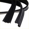 Black rubber door glass run channel seal with ribbed texture and tapered ends for Isuzu Elf NPR NKR GMC W series left side