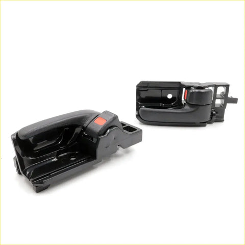 Black plastic door handle bezel with red accent button for toyota hilux kun26 sr5 2005-2015