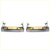 Pair of metallic door handle pulls with brushed silver finish and gold accents for toyota hilux 1972-1983
