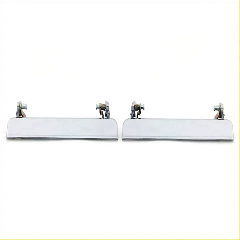 Pair of chrome finished spring loaded car door handles with sleek rectangular design for toyota hilux 2nd gen 1972 1978
