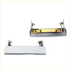 Silver and gold-toned metal spring-loaded door handle assemblies for toyota hilux 2nd gen 1972-1978 showing back side