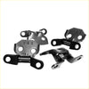 Black and silver metal door hinge for Toyota Hilux 1978-1983 with sleek industrial latch design