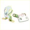 Shiny metallic door hinge covers with rainbow finish and two circular cutouts for toyota hilux 4runner 1983-1997