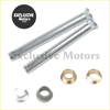 Two silver metal door hinge pins with threaded ends and retaining rings for dodge ram truck repair kit 1994-2001