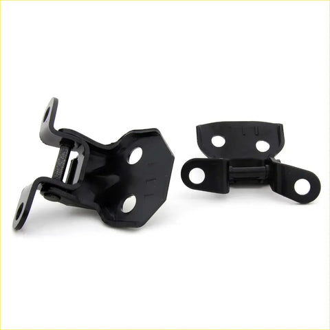 Black metal door hinge x2 for Toyota Hilux LN30 LN36 RN30 RN36 1978-1983 with matte finish and circular mounting holes