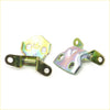 Metallic iridescent front right door latch hinges with hexagonal and rectangular design for toyota hilux 1983-1991