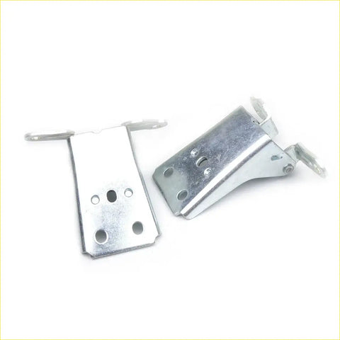 Silver metal l-bracket wall mounts with hooks and pre-drilled holes for ford fairmont lincoln zephyr futura door hinges set