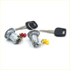 Silver door lock cylinders with black key fobs and keys for mitsubishi triton l200 strada dodge ram 50