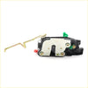 Backside of black and silver door lock latch for Toyota Hilux 1997-2005 with gold-colored lever arm detail