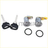Silver car door lock cylinder set with black key fobs and yellow lever handle for ford festiva mazda b2000 series