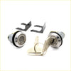 Shiny chrome door lock with key for mazda rx4 929 luce coupe 1973-1986 with black rubber gasket and matching keys