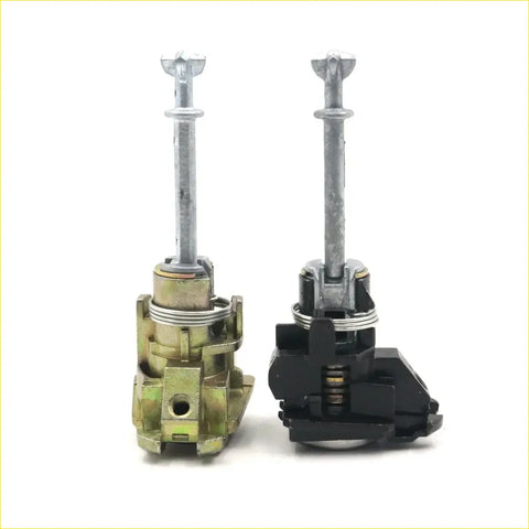 Two car door lock cylinders with keys for toyota hilux 2004-2015 one brass metal one black plastic housing back side