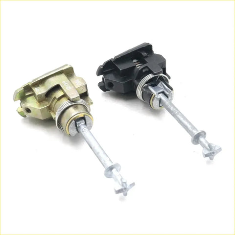 Two car door lock actuators one gold metal housing and one black plastic case for toyota hilux 2005-2015 keys