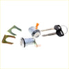 Chrome finished car door lock cylinder set with black key fob and keys for toyota hilux 2nd gen 1972-1978
