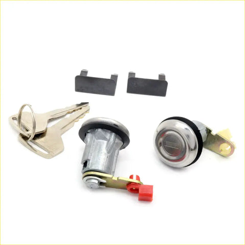Chrome finished car door lock cylinder with key and mounting hardware for ford laser tx3 meteor gl ghia 1985-1994