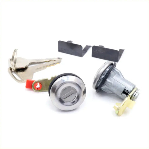 Shiny chrome door lock cylinders with keys and brackets for ford telstar capri econovan 1977-1994