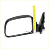 Black plastic door mirror with rectangular reflective surface and mounting bracket for toyota hilux 5th gen 1988-1998