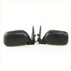 Black plastic door mirror assemblies with integrated mounting brackets for toyota hilux 5th gen back side view