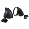 Black plastic door mirror housing kit with mounting brackets and screws for mazda familia van models