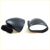 Black plastic door mirror l r covers for mazda familia showing mounting bracket and reflective surface angles