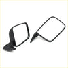 Black plastic door mirror set with rectangular glass and angular frames for Daihatsu Hijet Van 1981-1986