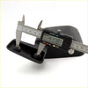 Black plastic car seat headrest adjuster with silver digital caliper resting on it for daihatsu hijet van 1981-1986