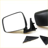 Black plastic side-view door mirror assembly with rectangular reflective surface and bracket for Mazda B-Series 1985-1998
