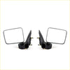 Black plastic door mirrors with rectangular glass panels and mounting brackets for mitsubishi l200 triton dodge ram 50 86-96