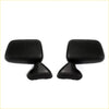 Black plastic door mirrors for Toyota hilux 4runner crew cab 1988-1998 with smooth matte finish and rounded housing