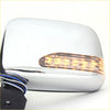 Chrome finished side mirror with amber led turn signal strip for toyota hilux 1997-2005 door mirrors