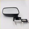 Black plastic door mirror for Mazda B-Series 86-93 showing rectangular reflective surface and mounting bracket