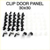 Black plastic door panel clip set 30x30 for Mazda 808 R100 RX2 RX3 RX4 1000 1200 showing back side components