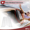Clear transparent pillar window trim cover installed on toyota rav4 2001-2005 side window frame silver tone