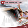 Clear transparent door pillar window trim cover in silver tone designed for toyota wish 2003-2009 side windows