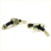 Metallic gold-toned automotive battery terminal connectors with black rubber straps for toyota hilux door stopper hinge
