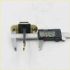 Gold-colored metal door stopper hinge with black plastic parts measured by caliper for toyota hilux mtx 5th gen