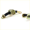 Gold metal car seat belt buckle with black rubber strap for door stopper x2 fit toyota hilux 1997-2005 models